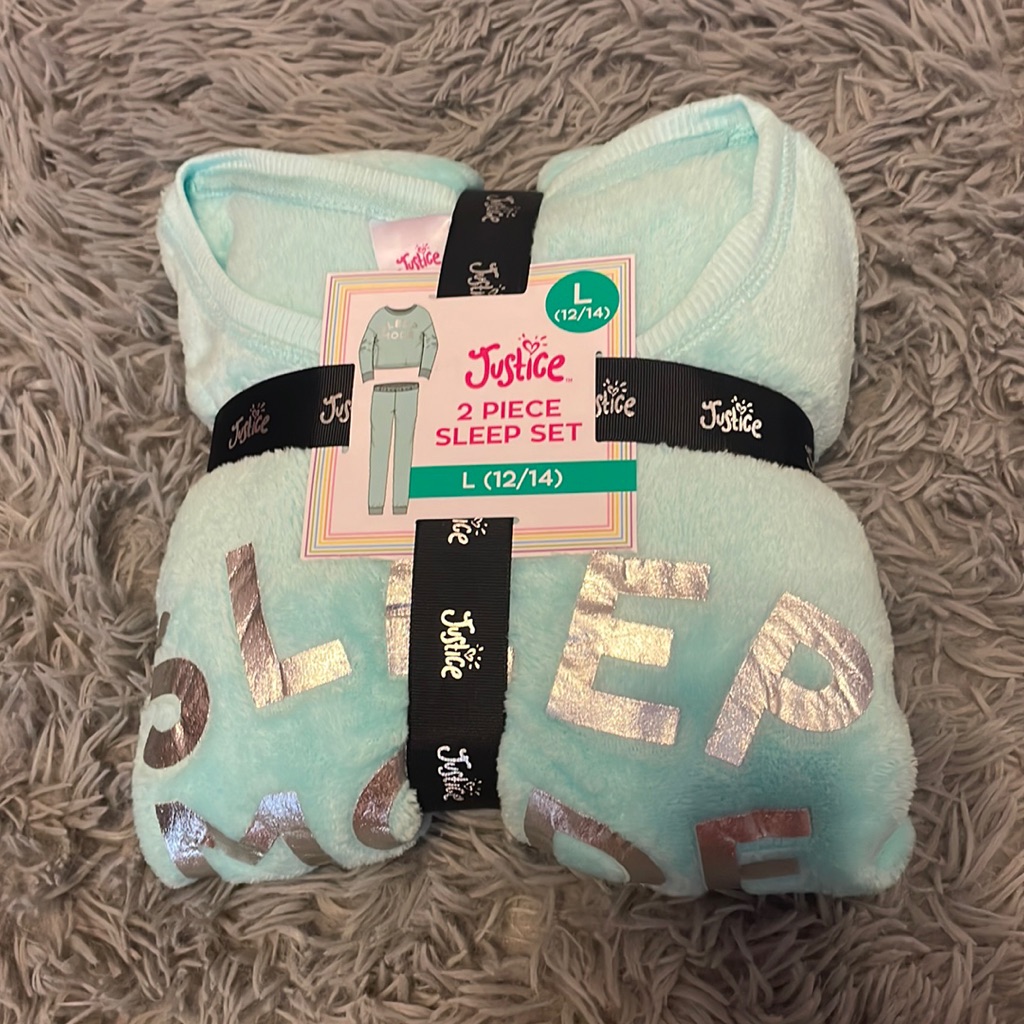 Justice Girls 12-14, Kids Large Pajamas, Light Blue